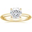 18KY Moissanite Hazel Solitaire Ring, smalltop view