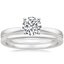 18K White Gold Petite Taper Ring with Petite Comfort Fit Wedding Ring