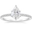 18KW Moissanite Six-Prong Luxe Ballad Diamond Ring, smalltop view