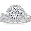 18K White Gold Blooming Rose Diamond Ring (1 ct. tw.) with Luxe Winding Willow Diamond Ring (1/4 ct. tw.)