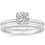 18K White Gold Astoria Diamond Ring with Petite Comfort Fit Wedding Ring
