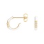 18K Yellow Gold Petite White Enamel and Diamond Huggie Earrings, smalladditional view 1