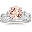 18KW Morganite Willow Diamond Ring (1/8 ct. tw.) with Winding Willow Diamond Ring (1/8 ct. tw.), smalltop view