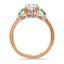 Surprise Gallery Diamond Ring with Emerald Accents, smallside view
