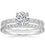 18K White Gold Trevi Diamond Ring (1/2 ct. tw.) with Luxe Petite Shared Prong Diamond Ring (3/8 ct. tw.)