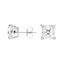 14K White Gold Princess Cut Moissanite Stud Earrings, smalladditional view 1