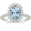 Aquamarine Twilight Diamond Ring in Platinum