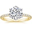 18K Yellow Gold Six Prong Petite Shared Prong Diamond Ring (1/5 ct. tw.), smalltop view