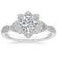 Platinum Lily Diamond Ring, smalltop view