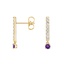 14K Yellow Gold Amethyst and Diamond Bar Earrings, smalladditional view 1