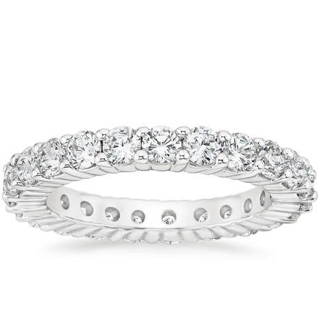 Details about   Certified 2Ct Round Cut Diamond Full Eternity Wedding Band Ring 14K White Gold 