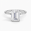 18KW Moissanite Four-Prong Petite Comfort Fit Solitaire Ring, smalltop view