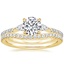 18K Yellow Gold Luxe Aria Diamond Ring (1/3 ct. tw.) with Curved Ballad Diamond Ring (1/6 ct. tw.)