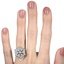 The Umeko Ring, smallzoomed in top view on a hand