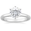 PT Moissanite Six-Prong 2mm Comfort Fit Solitaire Ring, smalltop view