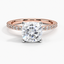 Rose Gold Moissanite Luxe Petite Shared Prong Diamond Ring (1/3 ct. tw.)