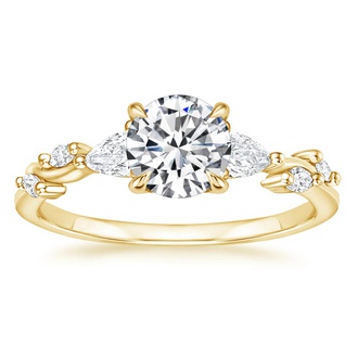 Nature Inspired Three Stone Diamond Ring