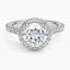 Moissanite Luxe Sienna Halo Diamond Ring (3/4 ct. tw.) in Platinum
