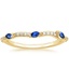 18K Yellow Gold Luxe Willow Contoured Ring with Sapphire and Diamond Accents (1/10 ct. tw.), smalltop view