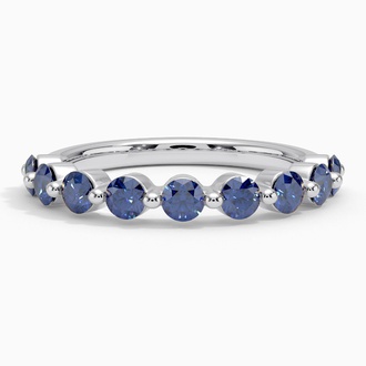 Shared Prong Round Sapphire Ring