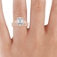 14K Rose Gold Fortuna Contoured Diamond Ring, smallzoomed in top view on a hand