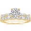 18K Yellow Gold Memoir Baguette Diamond Ring (1/2 ct. tw.) with Leona Diamond Ring (1/3 ct. tw.)