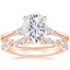 14KR Moissanite Aria Diamond Ring (1/10 ct. tw.) with Versailles Diamond Ring (3/8 ct. tw.), smalltop view
