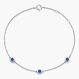 Three Sapphire Bezel Bracelet