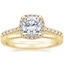 18K Yellow Gold Odessa Diamond Ring (1/4 ct. tw.) with Petite Comfort Fit Wedding Ring