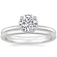 18K White Gold Double Hidden Halo Diamond Ring (1/6 ct. tw.) with Petite Comfort Fit Wedding Ring