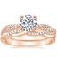 14K Rose Gold Petite Luxe Twisted Vine Diamond Ring (1/4 ct. tw.) with Petite Twisted Vine Diamond Ring (1/8 ct. tw.)