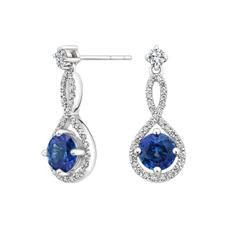 Sapphire and Diamond Twist Earrings