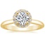 18K Yellow Gold Halo Diamond Ring (1/6 ct. tw.), smalltop view