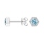 Silver Hex Aquamarine Stud Earrings, smalladditional view 1