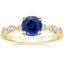 18KY Sapphire Tiara Milgrain Diamond Ring (1/10 ct. tw.), smalltop view