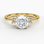 Yellow Gold Moissanite Selene Diamond Ring (1/10 ct. tw.)