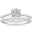 18K White Gold Monsella Ring with Petite Comfort Fit Wedding Ring
