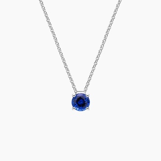 Floating Solitaire Sapphire Pendant