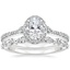 18K White Gold Luxe Aria Halo Diamond Ring with Versailles Diamond Ring (3/8 ct. tw.)