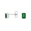 Silver Emerald Cut Lab Emerald Stud Earrings, smalladditional view 1