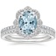 18KW Aquamarine Reina Diamond Ring with Luxe Ballad Diamond Ring (1/4 ct. tw.), smalltop view