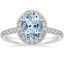 Aquamarine Bliss Halo Diamond Ring (1/3 ct. tw.) in 18K White Gold