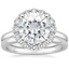 18KW Moissanite Lotus Flower Diamond Bridal Set (1/4 ct. tw.), smalltop view
