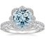 18KW Aquamarine Reina Diamond Ring with Versailles Diamond Ring (3/8 ct. tw.), smalltop view