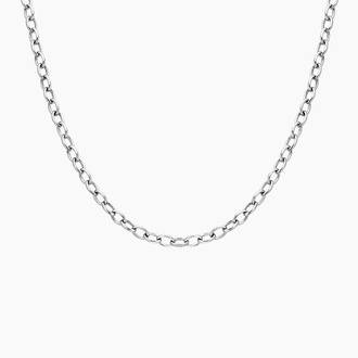 Silver Diamond Link Necklace