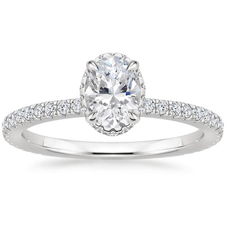 Double Hidden Halo Engagement Ring