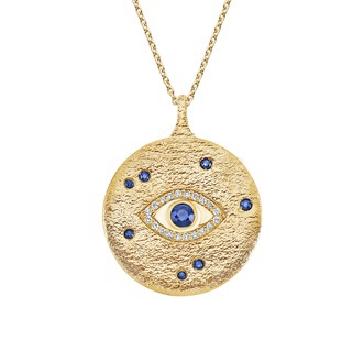 Evil Eye Sapphire and Diamond Medallion Image
