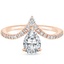 14K Rose Gold Nouveau Diamond Ring, smalltop view