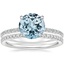 18KW Aquamarine Demi Diamond Ring with Luxe Ballad Diamond Ring, smalltop view