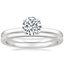 18K White Gold Melinda Ring with Petite Comfort Fit Wedding Ring